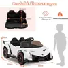 Image de Voiture électrique Lamborghini pour enfants avec télécommande, phares LED, klaxon et musique blanche