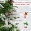 Image de Sapin de Noël artificiel 190 cm avec lumières et neige Sapin de Noël artificiel pour la maison Vert + Blanc