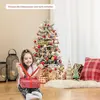 Image de Sapin de Noël artificiel floqué de 100 cm avec 80 lumières LED multicolores