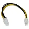 Image de StarTech.com Câble d'extension d'alimentation processeur P4 4 broches ATX12V 20 cm -M/F - Neuf