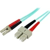 Image de StarTech.com 2m Fiber Optic Cable - 10 Gb Aqua - Multimode Duplex 50/125 - LSZH - LC/SC - OM3 - LC to SC Fiber Patch Cable (A50FBLCSC2) - Câble de raccordement - LC multimode (M) vers SC multimode (M) - 2 m - Fibre optique - Duplex - 50/125 micron - Aquamarine