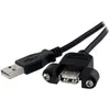 Image de Startech.com Rallonge De Câble Usb 2.0 À Montage Sur Panneau / Goulotte A Vers A De 30cm - F/m - Noir