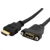 Image de StarTech.com Adaptateur HDMI 1m - Câble HDMI 4K30Hz Haut Débit pour Montage sur Panneau - Bande Passante 10.2 Gbps - HDMI 4K à HDMI F/M - Câble de Connexion pour Montage sur Panneau HDMI - Neuf