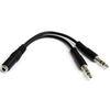Image de StarTech.com Câble pour séparateur de casque 4 broches de 3,5 mm vers 2 x 3 broches de 3,5 mm - F/M - Neuf