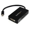 Image de StarTech.com Adaptateur de voyage Mini DisplayPort vers DVI / DisplayPort / HDMI - Convertisseur vidéo 3-en-1 - Neuf