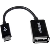 Image de StarTech.com Câble adaptateur Micro USB vers USB Host OTG de 12cm - Mâle / Femelle - Noir - Neuf