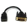 Image de Com 20cm Hdmi® To Dvi® Adapter - Dvi-d Male - Hdmi Female - Video Converter Cable - Black, Lifetime Warranty - Startech