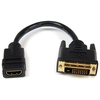 Image de StarTech.com Câble adaptateur vidéo de 20 cm HDMI vers DVI-D - HDMI femelle vers DVI mâle - Neuf
