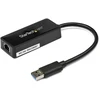Image de StarTech.com Adaptateur Lan USB 3.0 SuperSpeed vers Gigabit Ethernet avec port USB - Adaptateur réseau 10/100/1000 RJ45 NIC - St/Bu - Noir - Adaptateur réseau - USB 3.0 - Gigabit Ethernet - Noir - pour P/N : TB33A1C