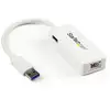 Image de StarTech.com Adaptateur USB 3.0 vers Ethernet Gigabit - Carte Réseau Externe USB vers 1 Port RJ45 - Blanc - Neuf