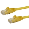 Image de StarTech.com Câble réseau Cat6 Gigabit UTP sans crochet de 1m - Cordon Ethernet RJ45 anti-accroc - M/M - Jaune - Neuf