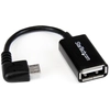 Image de StarTech.com Câble adaptateur Micro USB à angle droit vers USB Host OTG de 12cm - Mâle / Femelle - Neuf