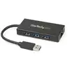 Image de StarTech.com Hub USB 3.0 (5Gbps) portable à 3 ports avec câble intégré plus Gigabit Ethernet - Aluminium - Neuf