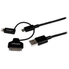 Image de StarTech.com Câble combo USB vers Lightning / Dock 30 broches / Micro USB de 1 m - Noir - Neuf
