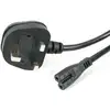Image de StarTech.com Cordon d'alimentation bipolaire pour UK BS1363 vers C7 de 1m pour ordinateur portable - M/F - Noir - Neuf