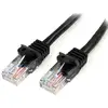Image de StarTech.com Câble réseau Cat5e UTP sans crochet de 2m - Cordon Ethernet RJ45 anti-accroc - M/M - Noir - Neuf