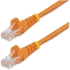 Image de StarTech.com Câble réseau Cat5e UTP sans crochet de 1 m - Cordon Ethernet RJ45 anti-accroc - M/M - Orange - Neuf