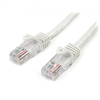 Image de StarTech.com 1m Cat5e RJ45 UTP Câble réseau Snagless - Câble patch Cat 5e - Blanc - mâle / mâle - Câble patch - RJ-45 (M) à RJ-45 (M) - 1 m - UTP - CAT 5e - Riser, sans crochet - blanc