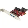Image de StarTech.com Carte contrôleur PCI Express à 4 ports USB 3.0 - 2 externes 2 internes - Adaptateur PCIe avec alimentation SATA - Neuf
