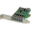 Image de StarTech.com Carte contrôleur PCI Express à 7 ports USB 3.0 - 6 externes 1 interne - Adaptateur PCIe avec alimentation SATA