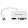 Image de StarTech.com Adaptateur audio / vidéo de voyage - Convertisseur 2-en-1 Mini DisplayPort vers HDMI ou VGA - Blanc - Neuf