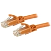 Image de StarTech.com Câble réseau Cat6 Gigabit UTP sans crochet de 1 m - Cordon Ethernet RJ45 anti-accroc - M/M - Orange - Neuf