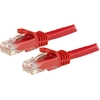 Image de StarTech.com 1m Cat6 Gigabit Patch Cable - RJ45 UTP Network Cable with Protective Sleeve - Cat 6 Cable - Red - Patch Cable - RJ-45 (M) to RJ-45 (M) - 1 m - UTP - CAT 6 - sans crochets - Red