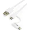Image de StarTech.com Câble Lightning 8 broches ou Micro USB vers USB de 1 m - Cordon de charge / synchronisation - Blanc