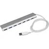 Image de StarTech.com Hub compact 7 ports USB 3.0 avec câble intégré - Hub USB en aluminium - Argent - Commutateur USB pour le partage de périphériques - 7 x SuperSpeed USB 3.0 - Ordinateur de bureau