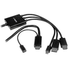 Image de StarTech.com Câble adaptateur HDMI, DisplayPort ou Mini DisplayPort vers HDMI de 2 m - Noir - Neuf