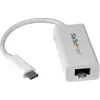 Image de StarTech.com Adaptateur USB-C vers Gigabit - Compatible Thunderbolt 3 - Blanc - Prise en charge Macbook, Windows, Chrome OS - Adaptateur réseau - USB-C - Gigabit Ethernet - blanc