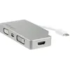 Image de StarTech.com Adaptateur A/V de voyage en aluminium 4-en-1 USB-C vers VGA, DVI, HDMI ou mD