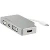 Image de StarTech.com Adaptateur Multiport USB-C avec HDMI/VGA/Mini DisplayPort ou DVI - Convertisseur Moniteur USB Type C vers HDMI 1.4 ou mDP 1.2 (4K) - VGA ou DVI (1080p) - Aluminium Argenté - Neuf
