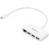 Image de StarTech.com Hub USB-C à 3 ports avec Gigabit Ethernet - USB 3.0 (5Gbps) - USB-C vers 3x USB-A - Blanc - Neuf