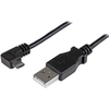 Image de StarTech.com Câble USB vers Micro USB coudé à angle droit de 50 cm - 0,25 mm² - M/M - Noir - Neuf