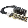 Image de StarTech.com Carte Série PCI Express - 16 Ports DB9 RS232 - Low + Full Profile - Adaptateur Série Multiport - Carte Série PCIe - Neuf