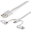 Image de StarTech.com Câble multi chargeur USB de 1 m - Lightning USB-C Micro-B - Tressé - Neuf