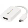 Image de StarTech.com Adaptateur vidéo USB-C vers HDMI avec USB Power Delivery - M/F - 4K 60 Hz - Blanc - Neuf