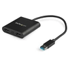Image de StarTech.com Adaptateur USB 3.0 vers Dual HDMI - 2x1080p / 1x4K 30Hz - Carte Graphique/Vidéo Externe - Adaptateur d'Affichage Double Écran USB Type-A vers HDMI - Uniquement Windows - Noir - Neuf