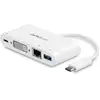 Image de StarTech.com Adaptateur Multiport USB C - Adaptateur Vidéo USB-C vers DVI-D (numérique) avec 60W PD Passthrough Charging, GbE, USB-A - Station d'Accueil Portable pour PC USB Type-C et Thunderbolt 3 - Neuf