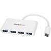 Image de StarTech.com Hub USB-C - 4 Port USB 3.0 - USB C vers 4x USB-A - Alimentation par bus - Blanc - Hub USB C compact - Adaptateur USB Type-C - Hub - 4 x SuperSpeed USB 3.0 - Desktop
