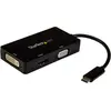 Image de StarTech.com Adaptateur multiport USB-C - 3 en 1 USB-C vers HDMI, DVI ou VGA, USB Type-C, sortie DVI, sortie HDMI, sortie VGA (D-Sub), 3840 x 2160 pixels