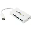 Image de StarTech.com Hub USB-C à 4 Ports avec 1x USB-C & 3x USB-A SuperSpeed - Alimenté par Bus - Hub USB 3.0 Portable - USB 3.2 Gen 1 (5Gbps) Type-C - Blanc - Neuf
