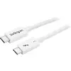 Image de StarTech.com Câble Thunderbolt 3 de 50 cm - 40 Gb/s - Compatible Thunderbolt, USB et DisplayPort - Blanc - Neuf