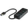Image de StarTech.com Hub USB 3.0 4 Ports -USB-A vers 4x USB 3.0 Type-A avec 1x Interrupteur On/Off par Port- SuperSpeed USB 3.2 Gen 1 (5Gbps) - Alimenté par Bus - Portable - Câble 25 cm - Neuf