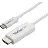 Image de StarTech.com Adaptateur USB-C vers HDMI 2m - Câble Vidéo USB Type C vers HDMI 2.0 - 4K60Hz - Compatible Thunderbolt 3 - Convertisseur USB-C à HDMI - DP 1.2 Alt Mode HBR2 - Blanc - Neuf