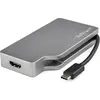 Image de StarTech.com Adaptateur Multiport USB-C avec HDMI/VGA/Mini DisplayPort ou DVI - Convertisseur USB Type C vers HDMI 2.0 ou mDP 1.2 (4K60Hz) - VGA ou DVI (1080p) - Aluminium Gris Spatial