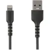 Image de StarTech.com Câble USB-A vers Lightning Noir Robuste 1m - Câble de Charge/Synchronisation de Type A vers Lightning en Fibre Aramide - iPad/iPhone 12 - Apple MFi
