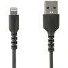 Image de StarTech.com Câble USB-A vers Lightning de 2m - Fibre aramide ultra-résistante et robuste - Câble USB type-A vers Lightning - Câble de charge/synchronisation - Apple MFi iPad/iPhone 12 - Noir (RUSBLTMM2MB)