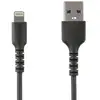 Image de StarTech.com Câble USB-A vers Lightning Noir Robuste 2m - Câble de Charge/Synchronisation de Type A vers Lightning en Fibre Aramide - iPad/iPhone 12 - Certifié Apple MFi - Neuf